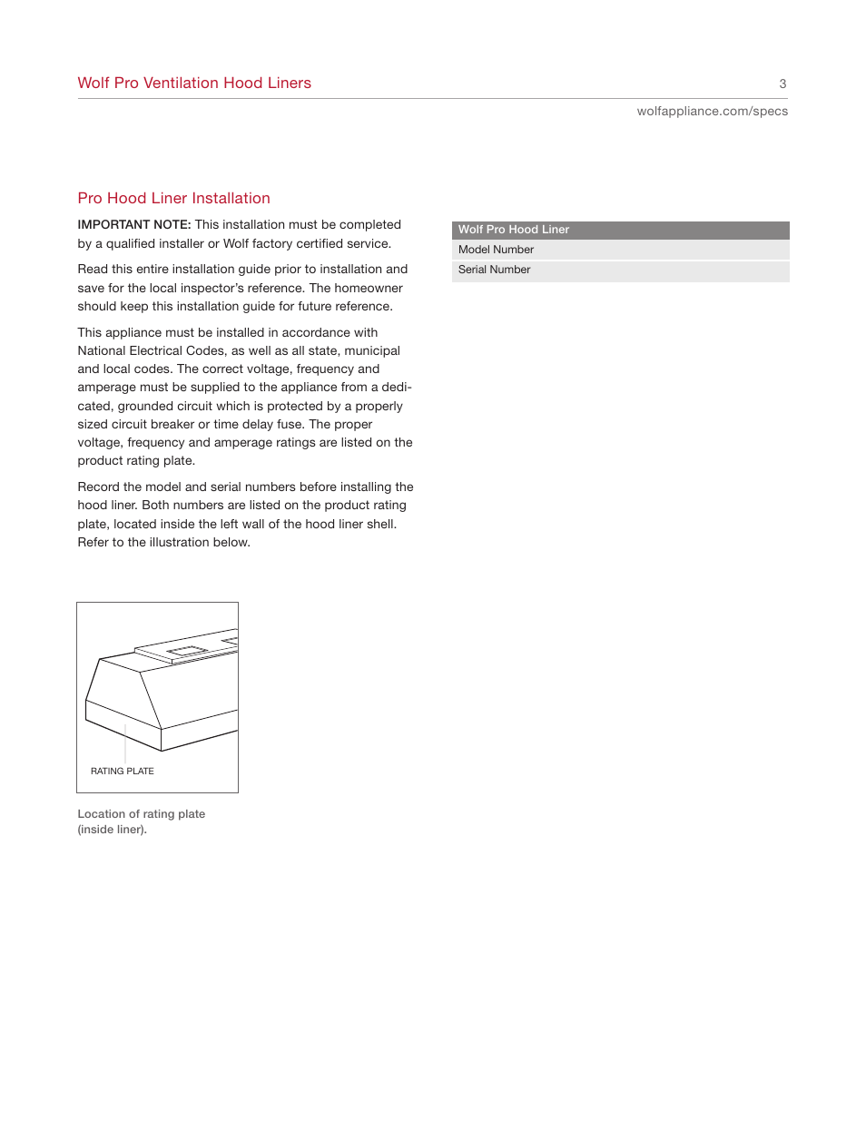 Wolf Appliance Company L342212 User Manual | Page 3 / 16