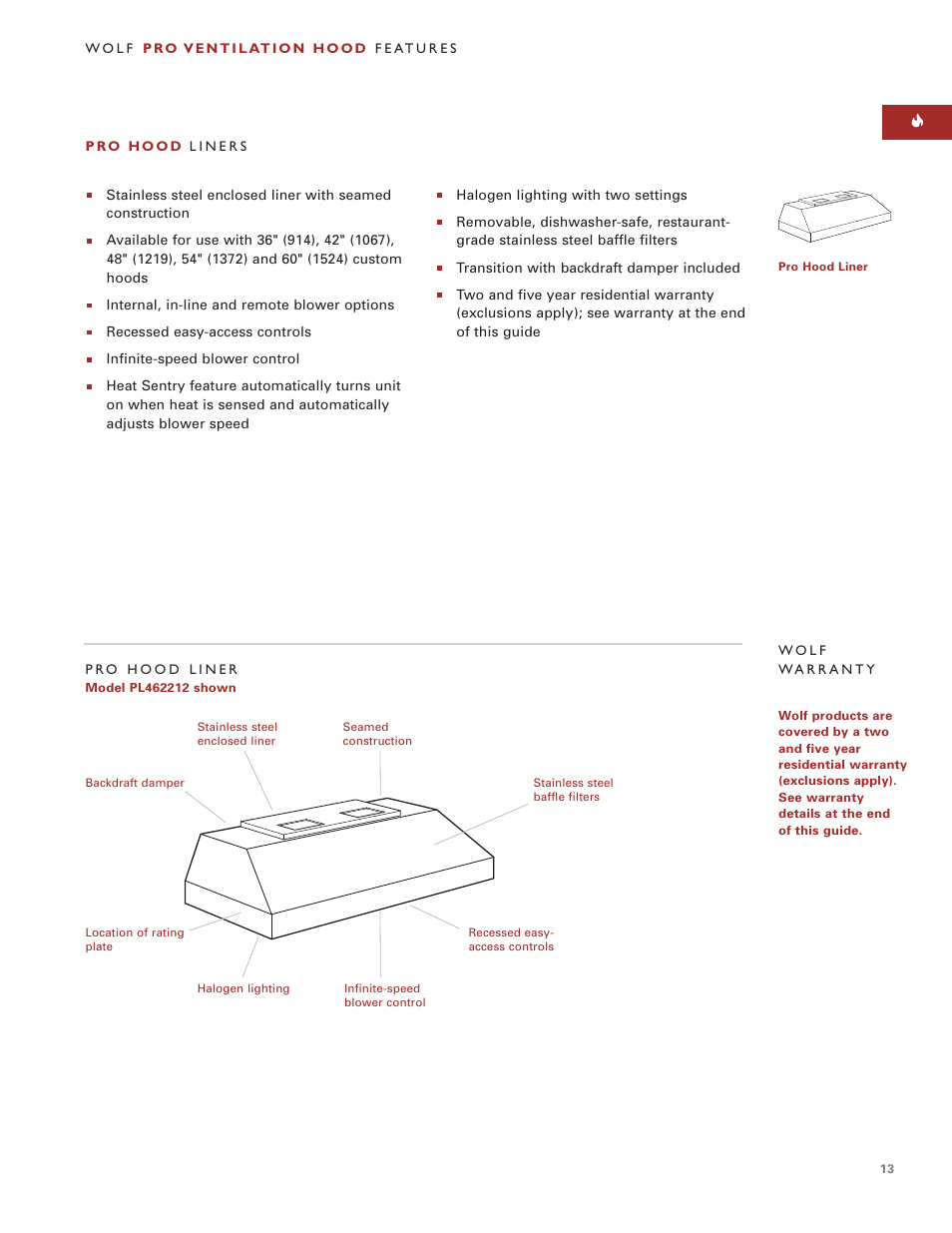 Wolf Appliance Company PWC482418R User Manual | Page 13 / 20