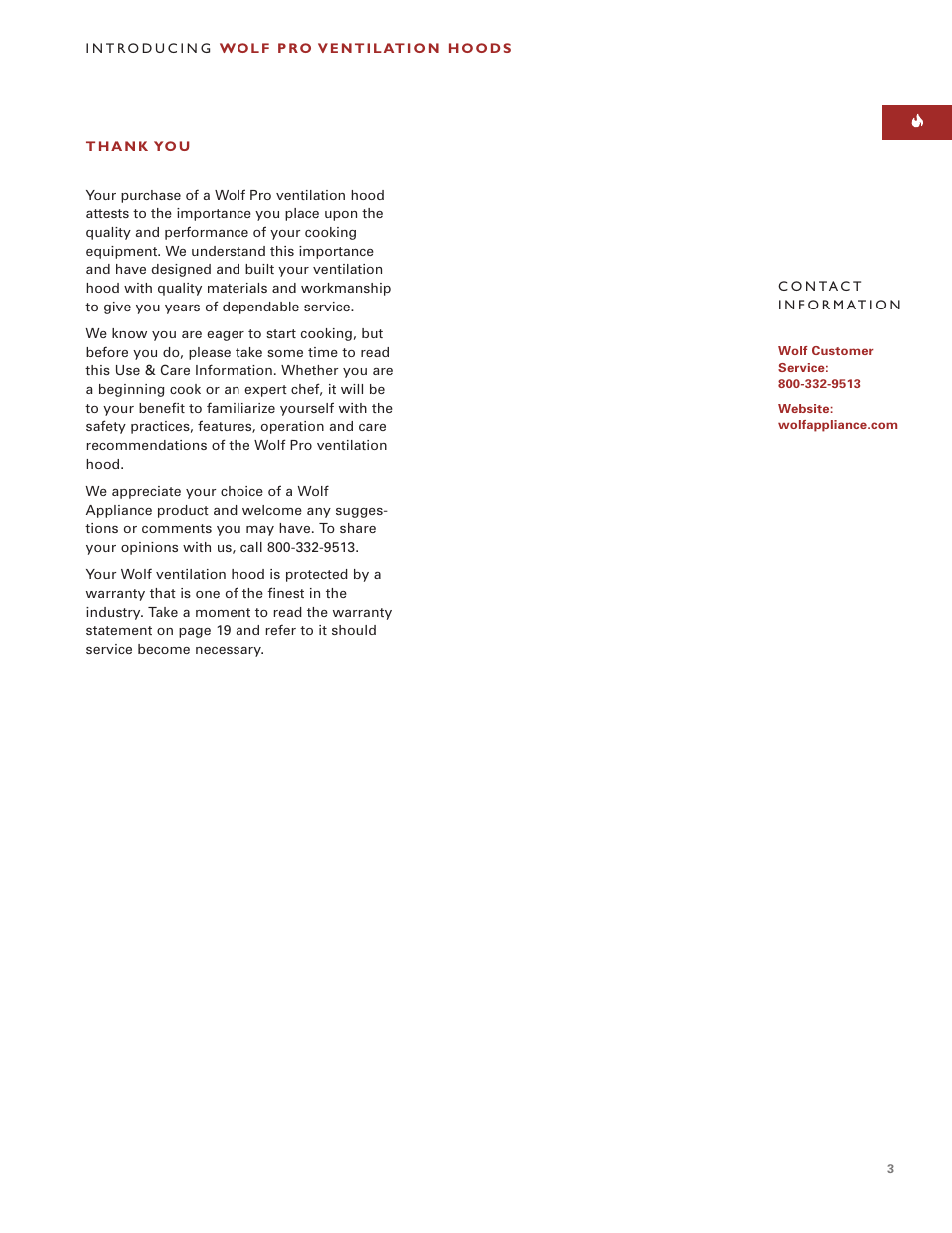 Wolf Appliance Company PWC482418R User Manual | Page 3 / 20
