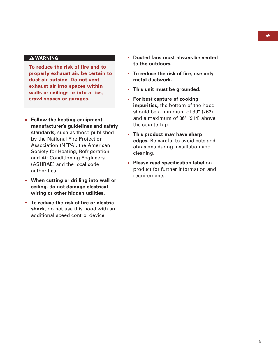 Wolf Appliance Company PWC482418R User Manual | Page 5 / 20