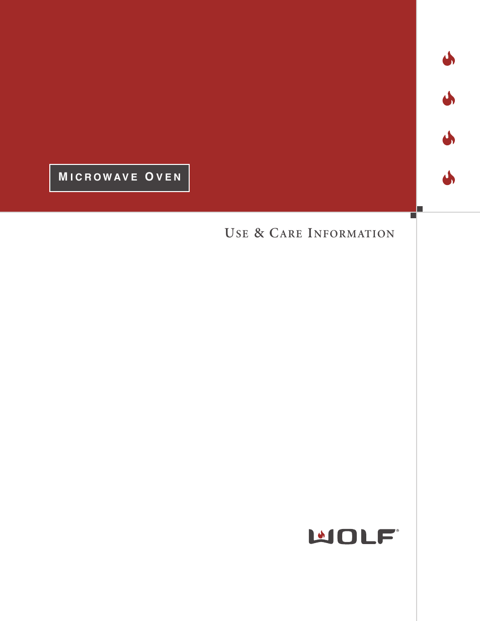 Wolf Appliance Company M I C R O W AV E O V E N User Manual | 48 pages