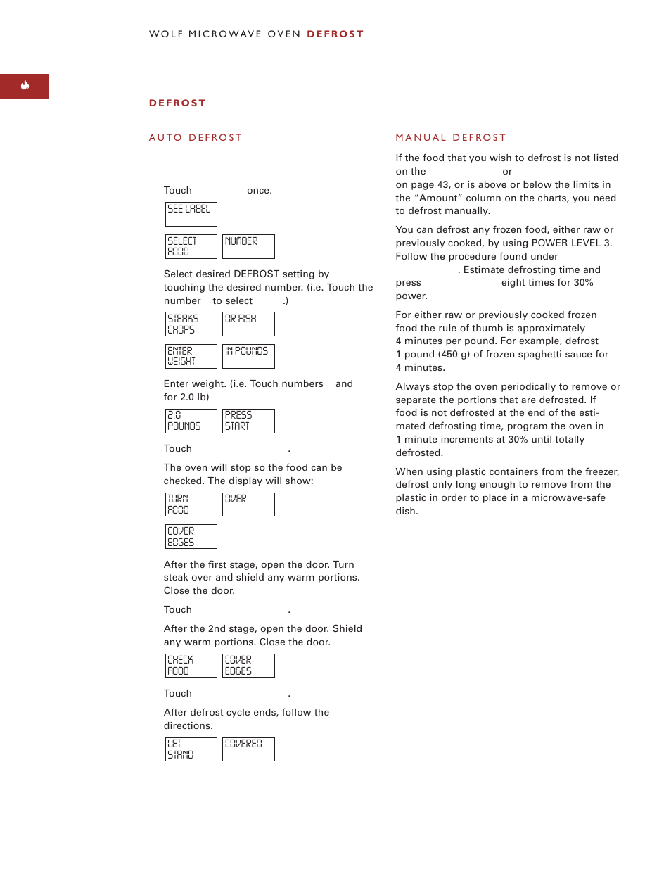 Wolf Appliance Company M I C R O W AV E O V E N User Manual | Page 42 / 48