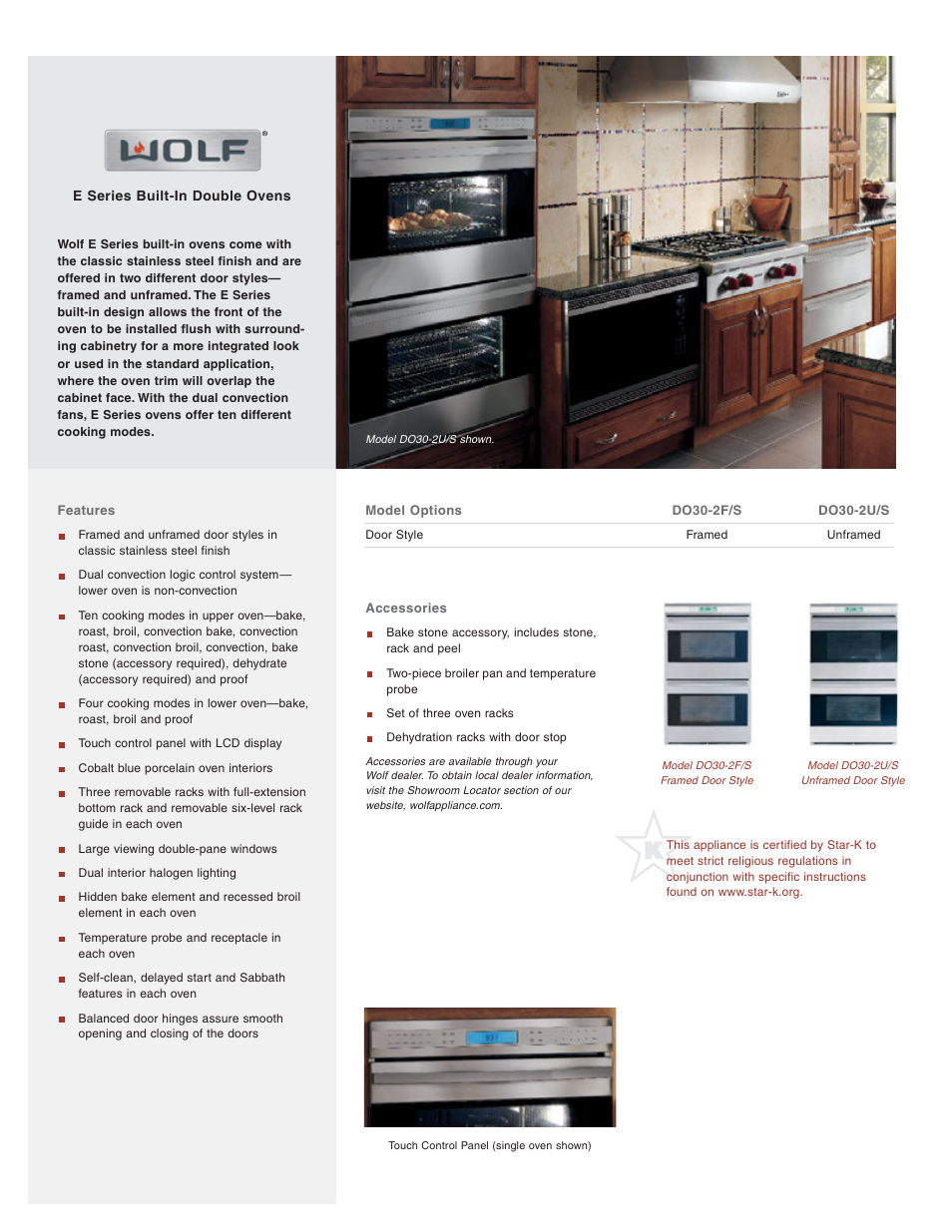 Wolf Appliance Company DO30-2F/S User Manual | 2 pages