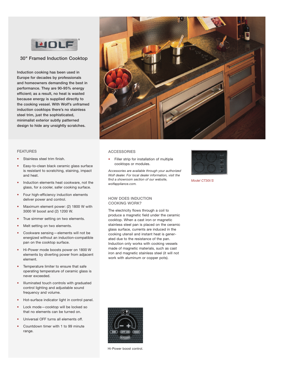 Wolf Appliance Company CT30I/S User Manual | 2 pages