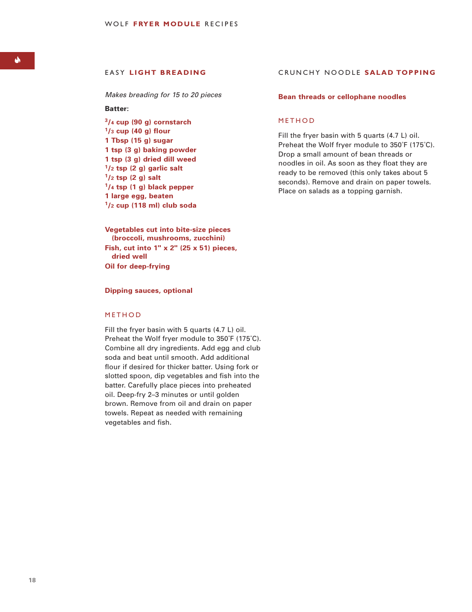 Wolf Appliance Company WOLF FRYER MODULE User Manual | Page 18 / 24