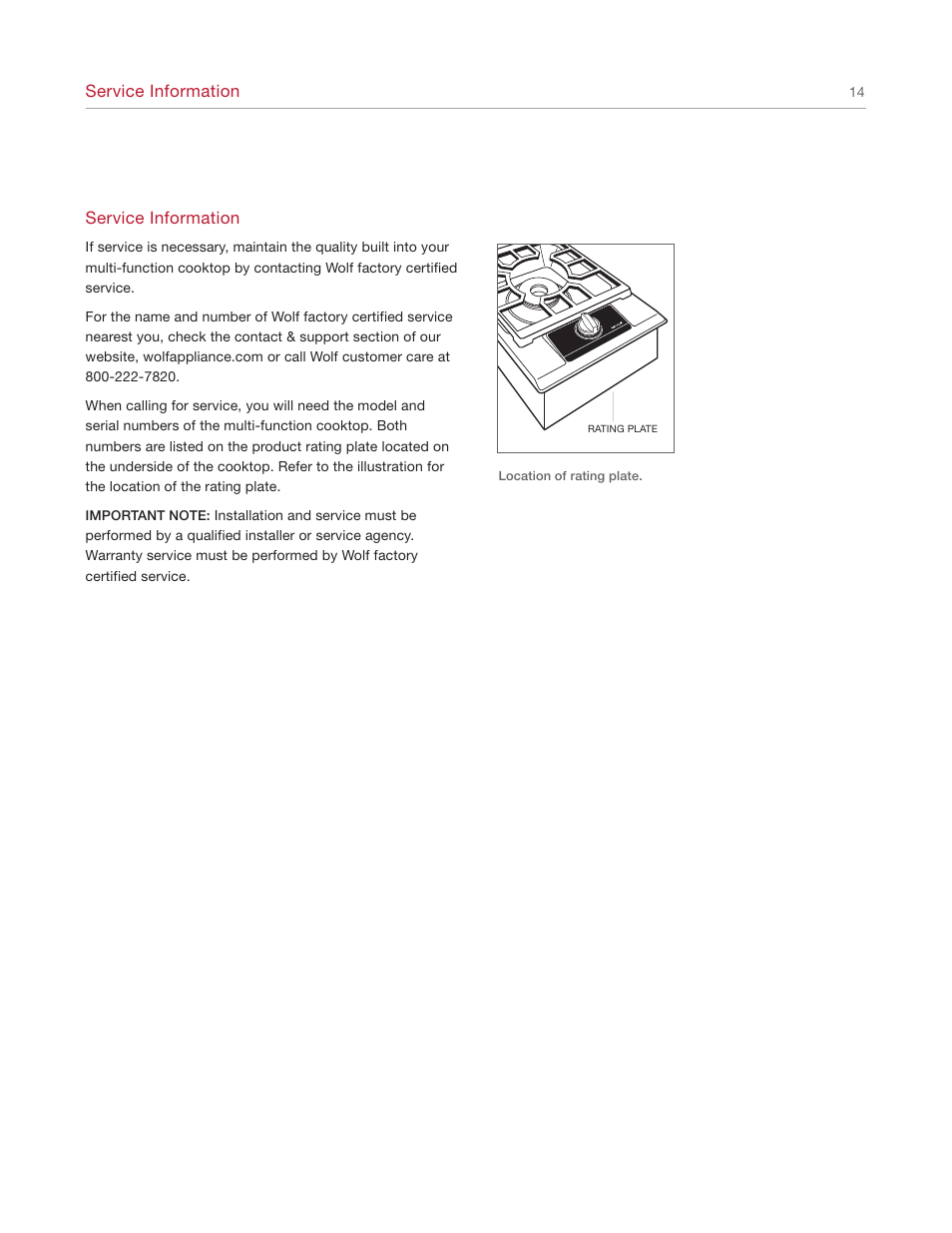 Wolf Appliance Company IM15 User Manual | Page 14 / 16