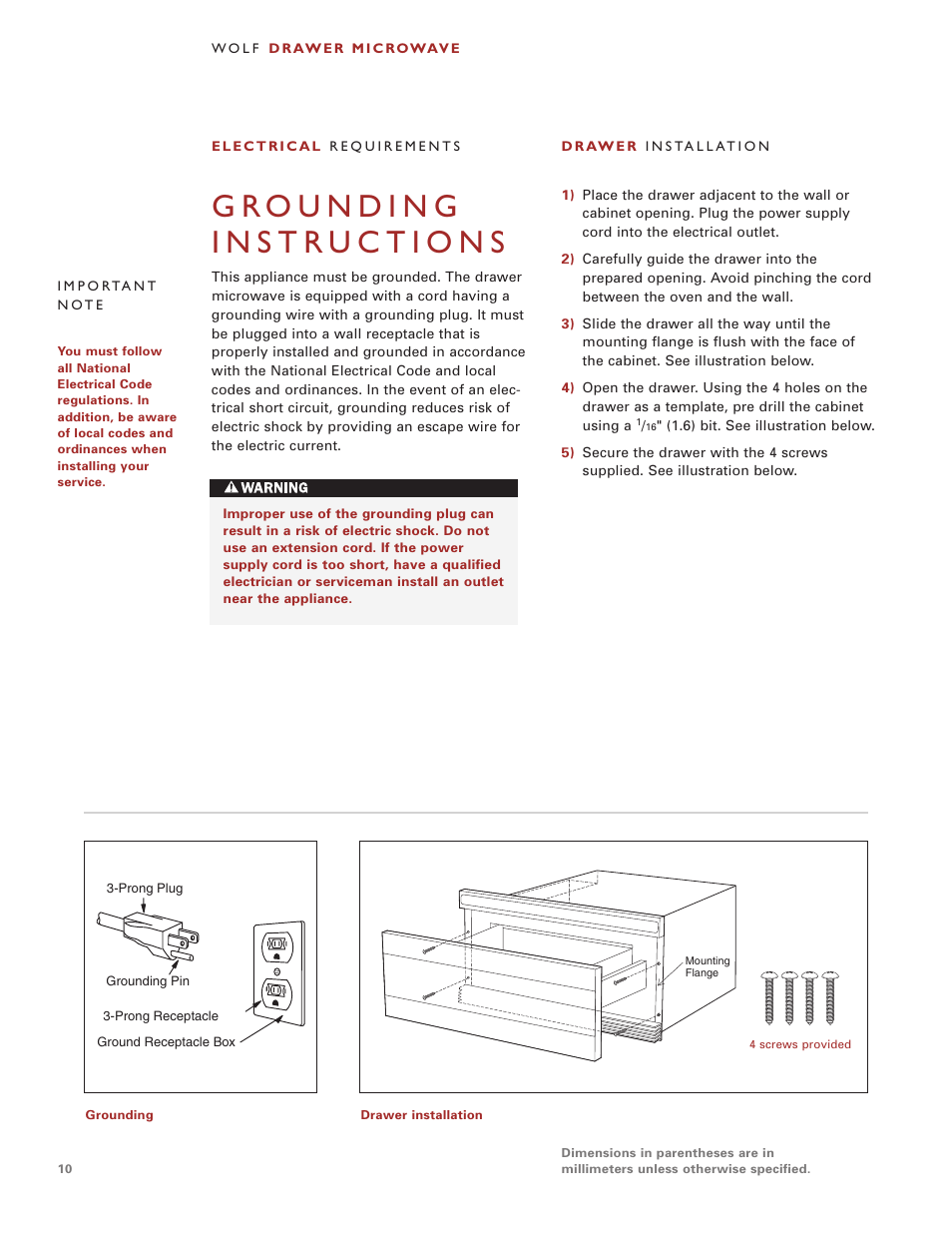 Wolf Appliance Company Drawer Microwave User Manual | Page 10 / 12