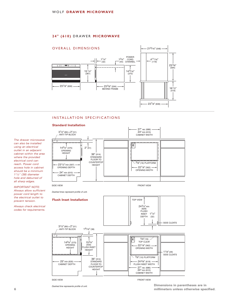 Wolf Appliance Company Drawer Microwave User Manual | Page 6 / 12