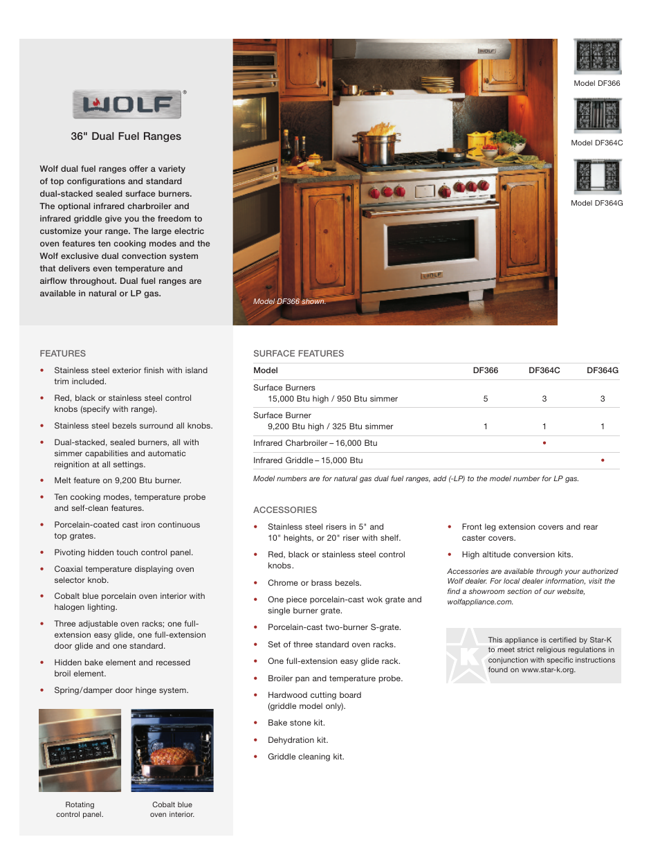 Wolf Appliance Company W362210R User Manual | 2 pages