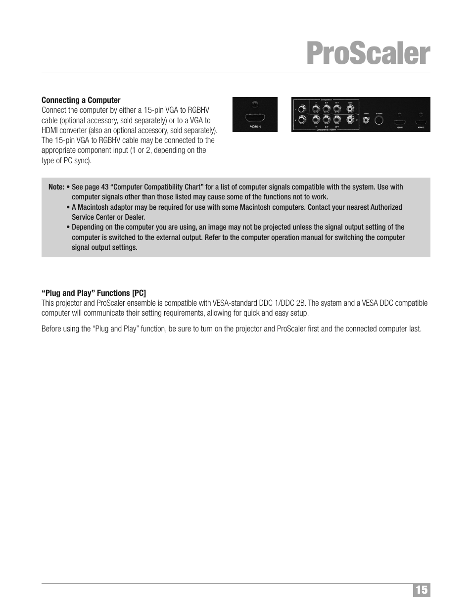 Proscaler | Wolf Appliance Company High Definition Video Processor DCL-200FD User Manual | Page 16 / 57