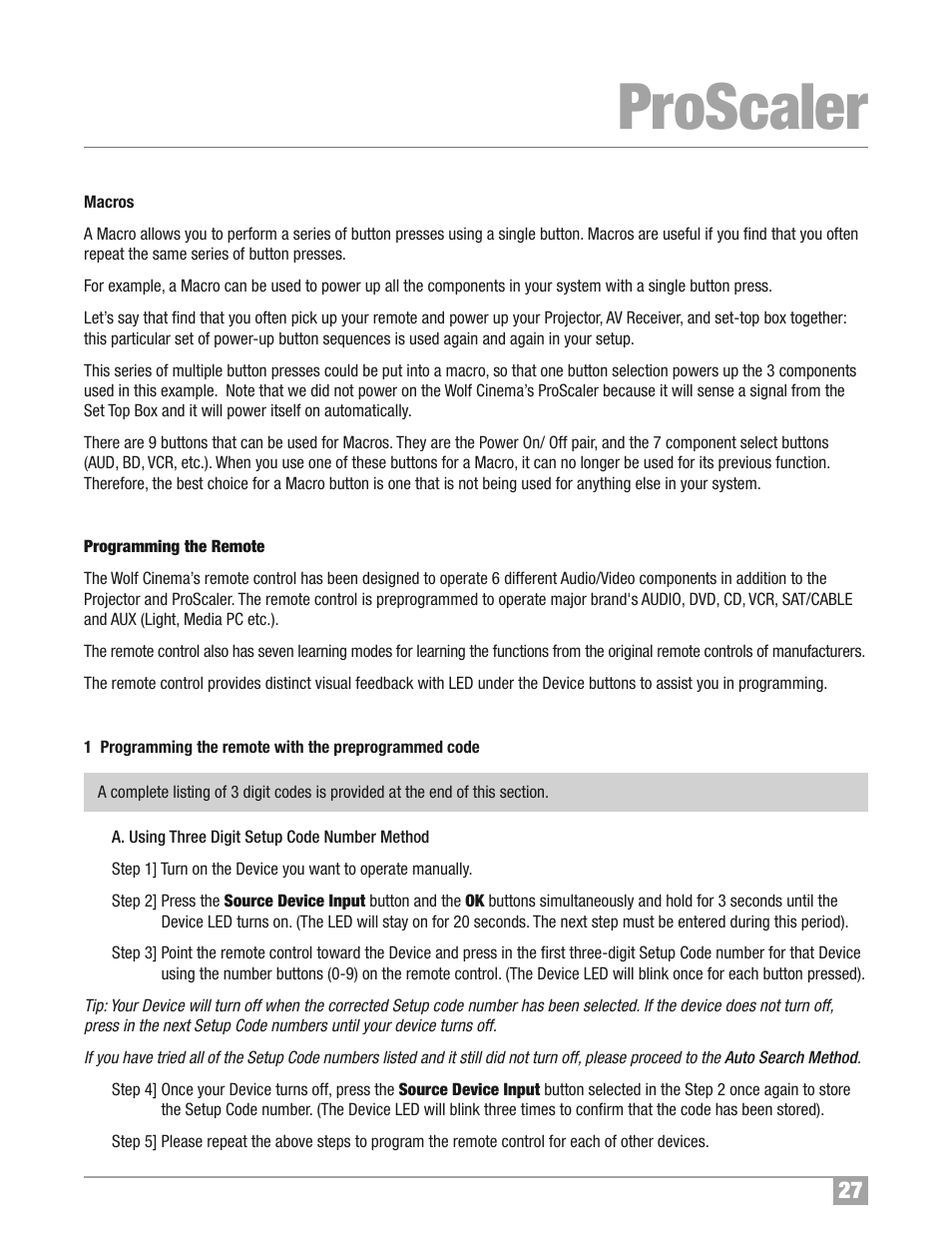 Proscaler | Wolf Appliance Company High Definition Video Processor DCL-200FD User Manual | Page 28 / 57
