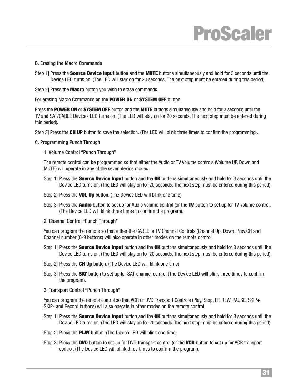 Proscaler | Wolf Appliance Company High Definition Video Processor DCL-200FD User Manual | Page 32 / 57