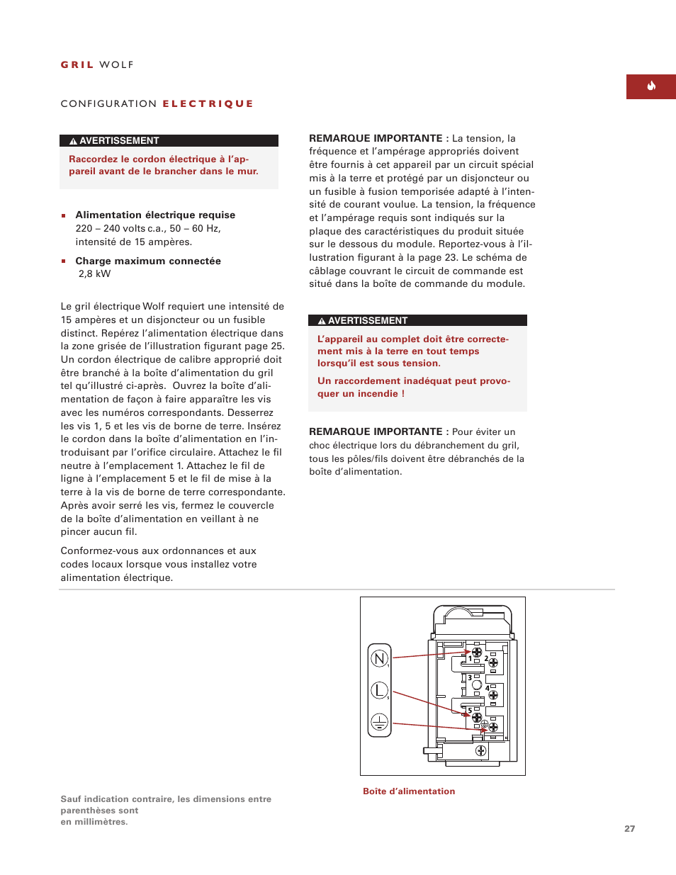 Wolf Appliance Company ICBIG15/S User Manual | Page 27 / 40