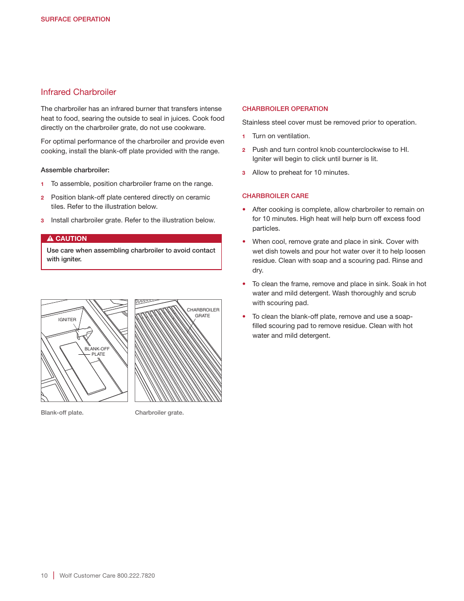 Infrared charbroiler | Wolf Appliance Company Range User Manual | Page 10 / 16