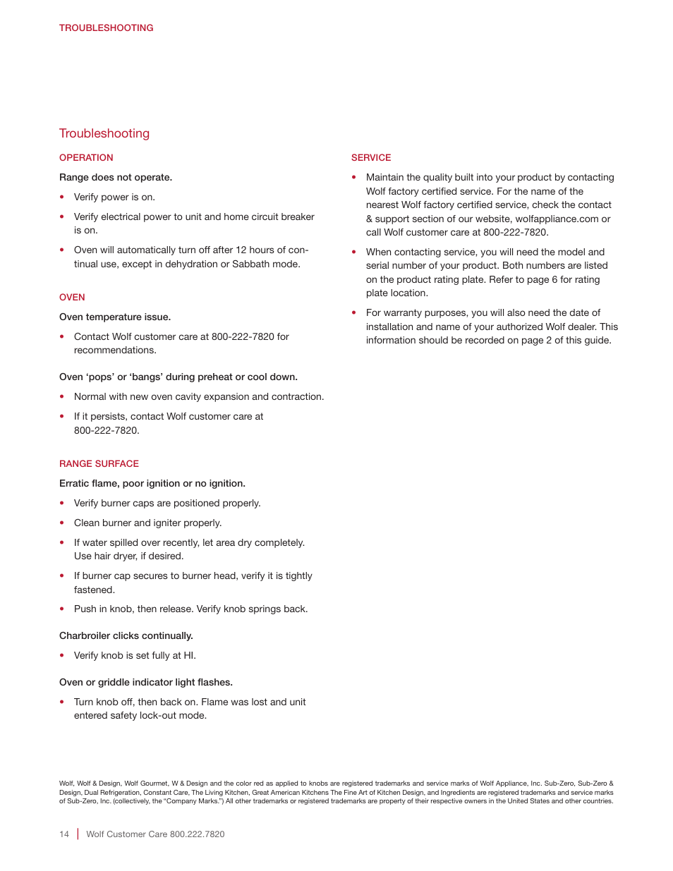 Wolf Appliance Company Range User Manual | Page 14 / 16