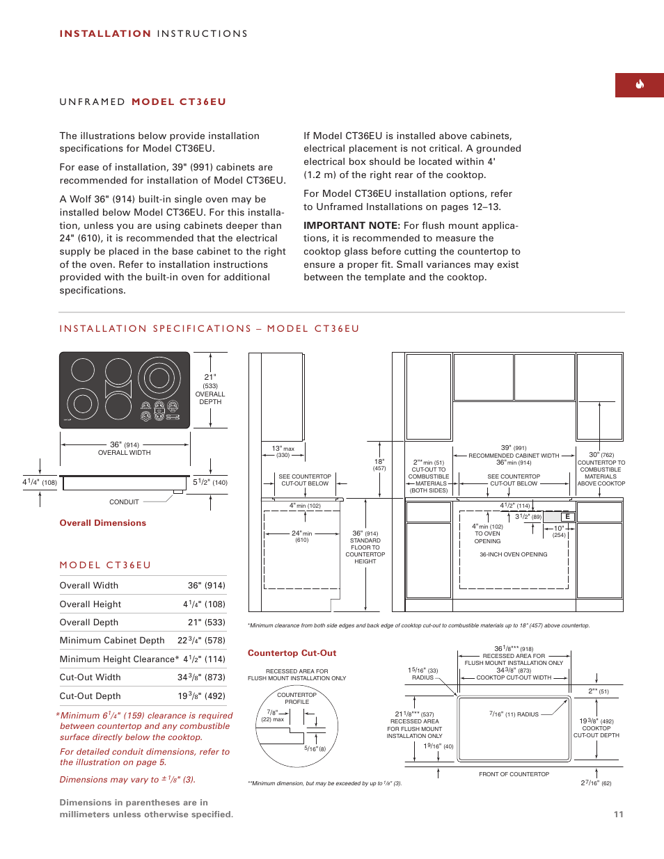 Wolf Appliance Company CT15E User Manual | Page 11 / 20