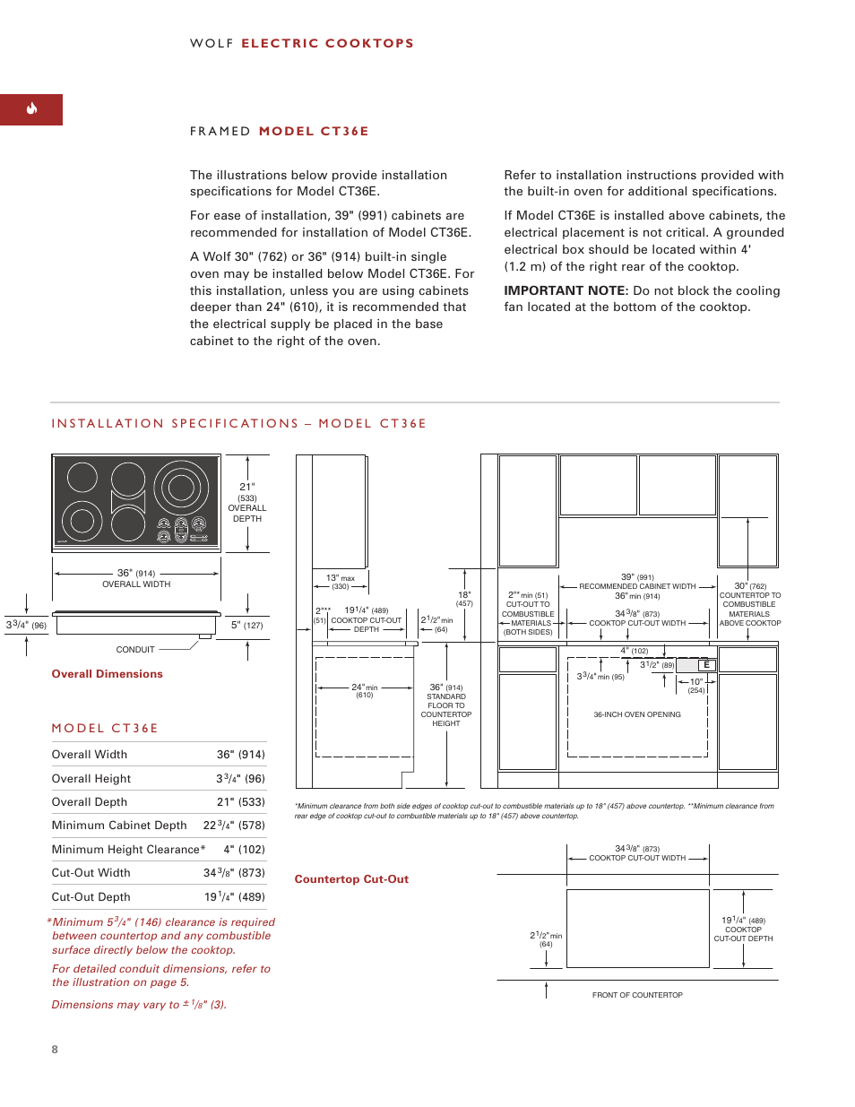 Wolf Appliance Company CT15E User Manual | Page 8 / 20