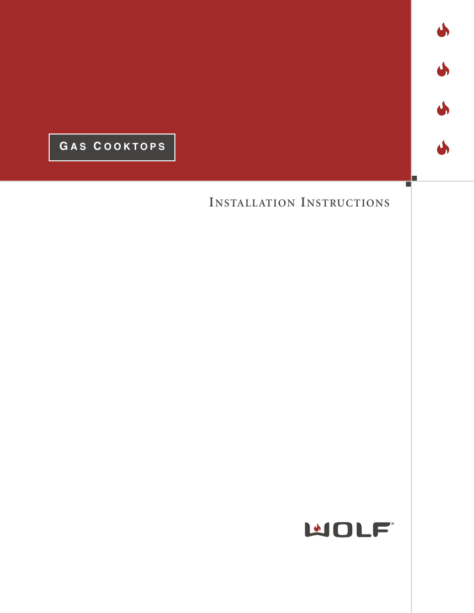Wolf Appliance Company GAS COOK TOPS User Manual | 16 pages