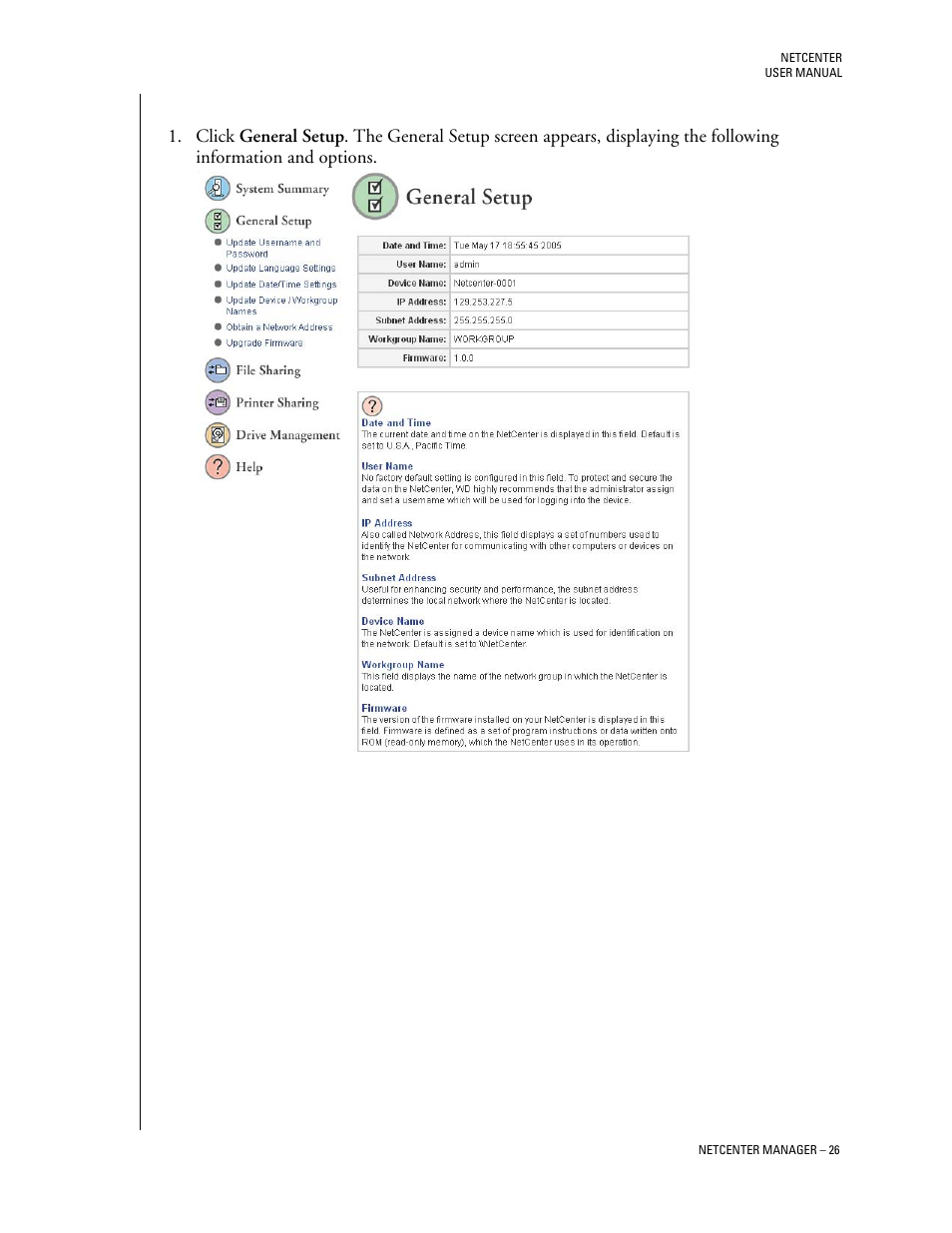 General setup | Western Digital Network hard drive User Manual | Page 30 / 63