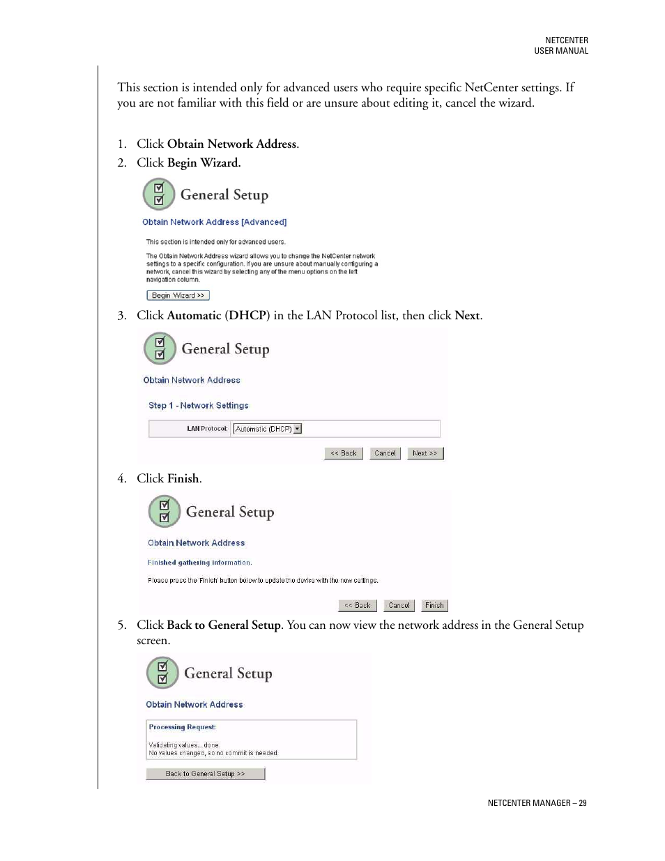 Obtain network address, Obtain a network address automatically | Western Digital Network hard drive User Manual | Page 33 / 63