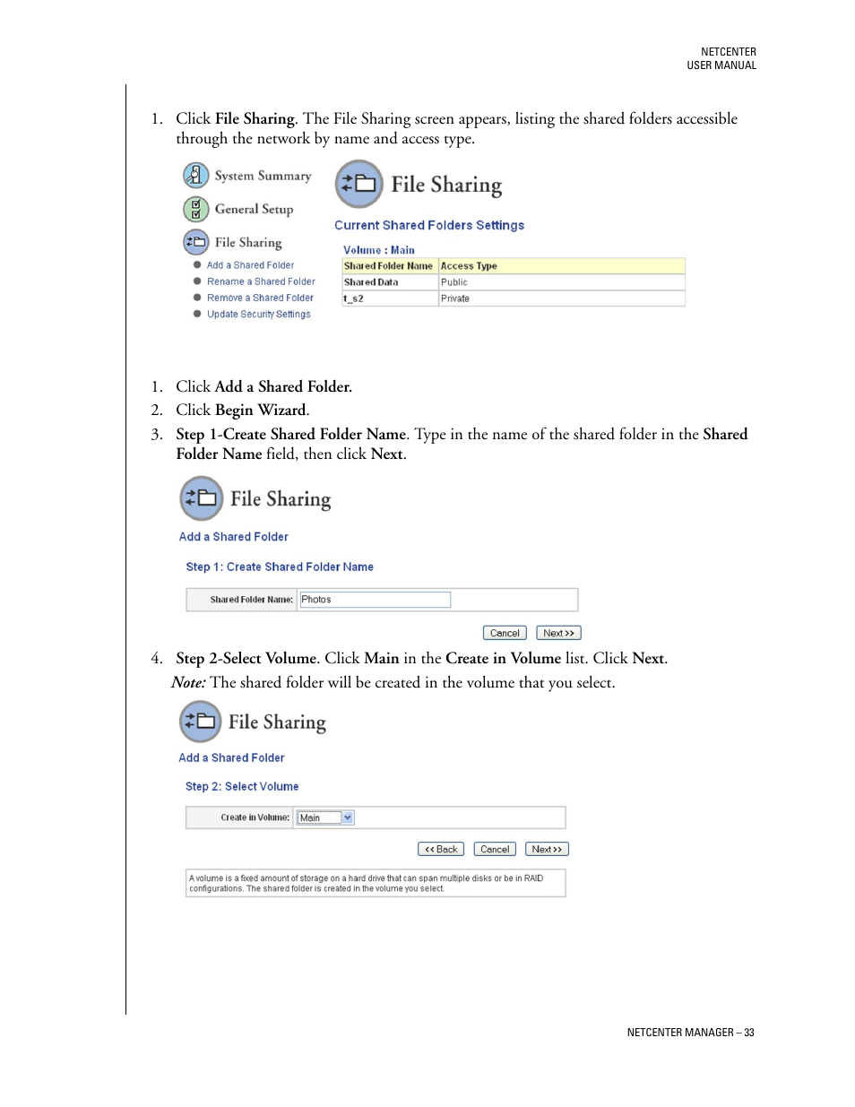 File sharing, Add a shared folder | Western Digital Network hard drive User Manual | Page 37 / 63