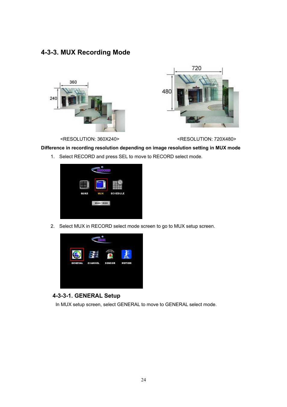 3-3. mux recording mode | Western Digital 4CH TRIPLEX User Manual | Page 24 / 87