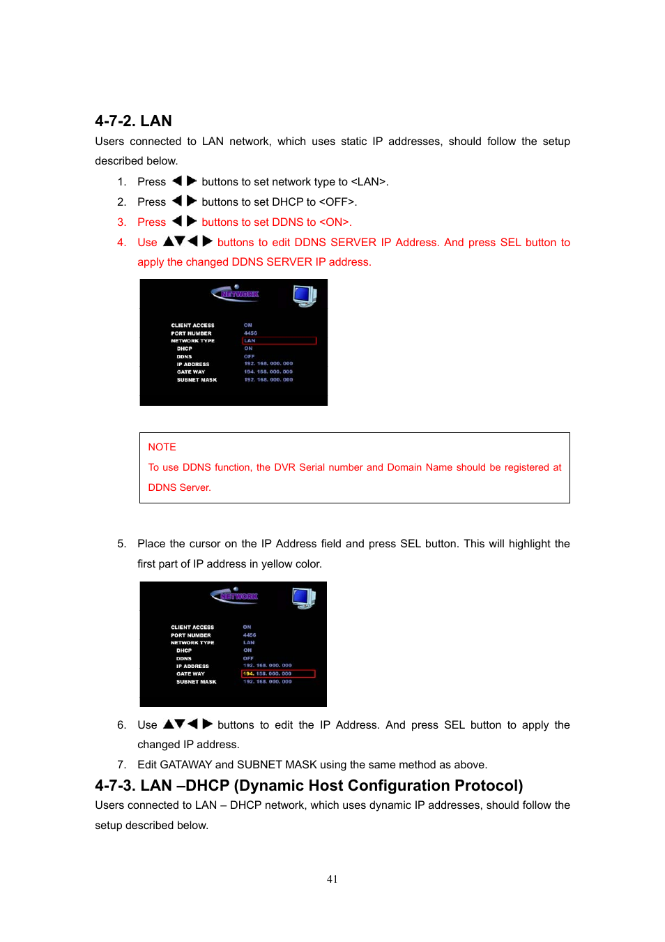 7-2. lan | Western Digital 4CH TRIPLEX User Manual | Page 41 / 87