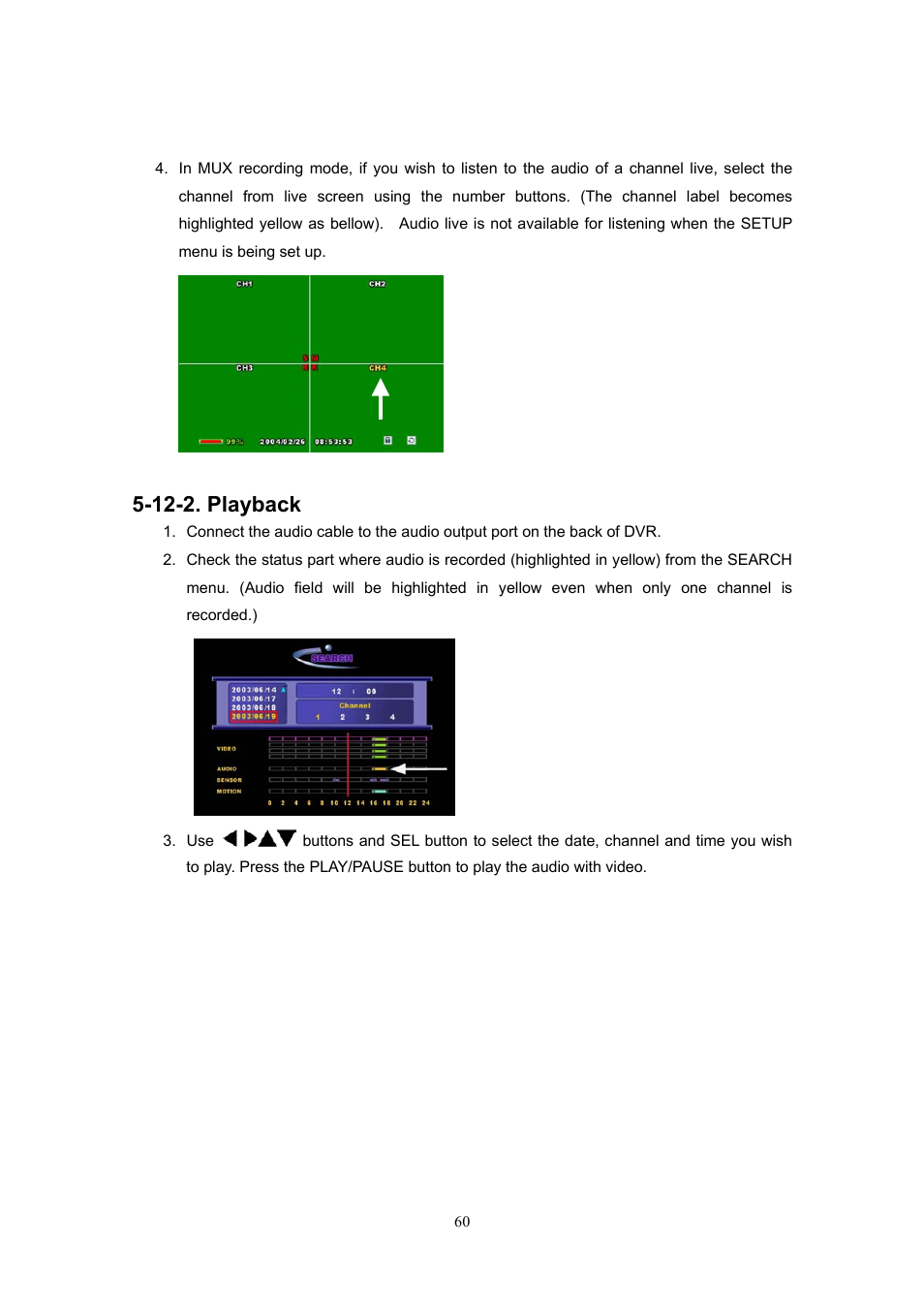 12-2. playback | Western Digital 4CH TRIPLEX User Manual | Page 60 / 87