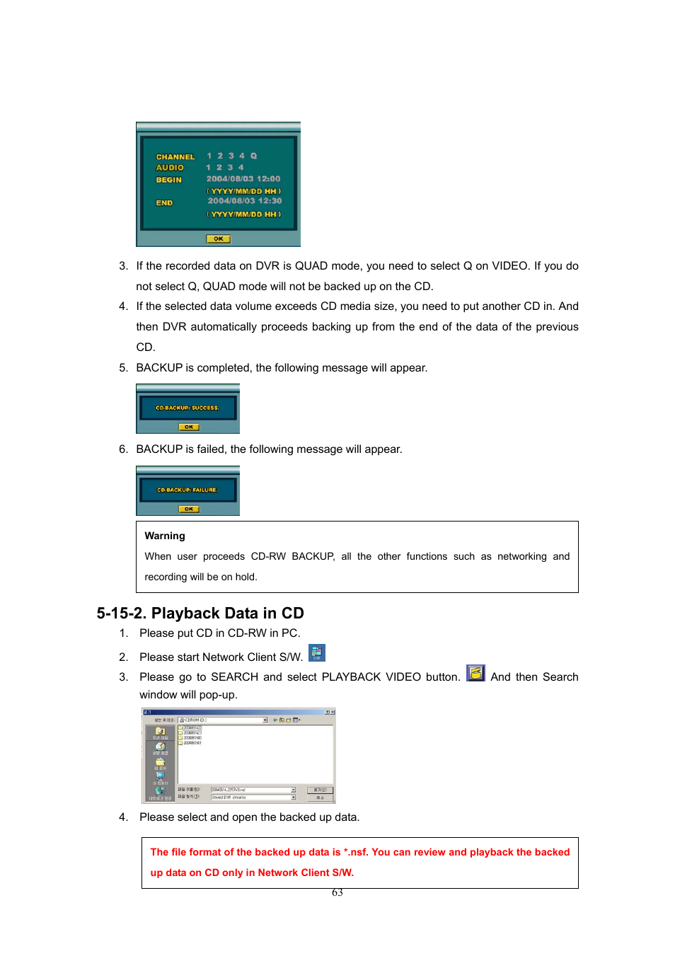 15-2. playback data in cd | Western Digital 4CH TRIPLEX User Manual | Page 63 / 87