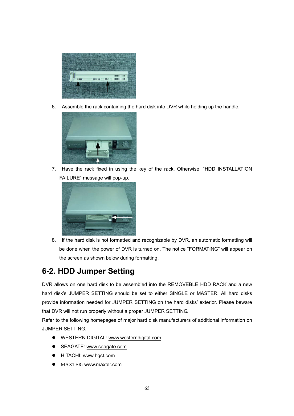 2. hdd jumper setting | Western Digital 4CH TRIPLEX User Manual | Page 65 / 87