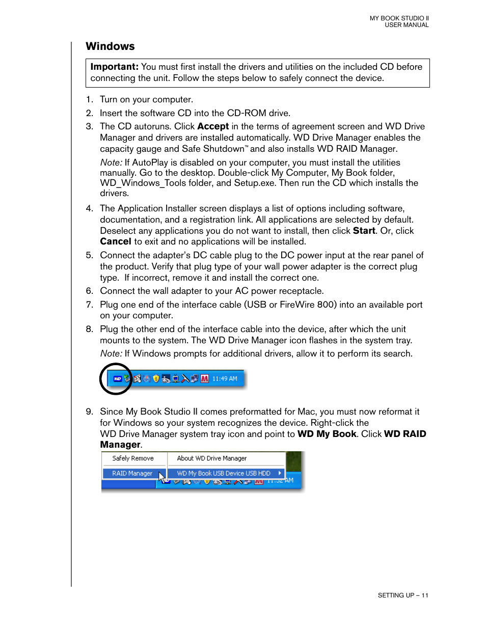 Windows | Western Digital My Book Studio Edition II User Manual | Page 14 / 38