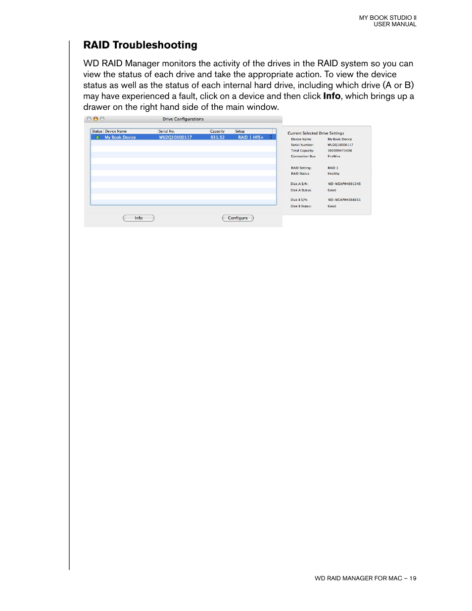 Raid troubleshooting | Western Digital My Book Studio Edition II User Manual | Page 22 / 38