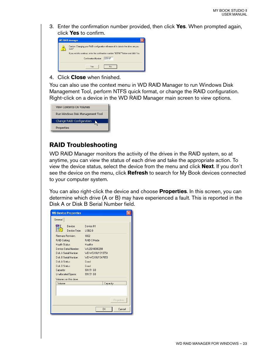 Raid troubleshooting | Western Digital My Book Studio Edition II User Manual | Page 26 / 38