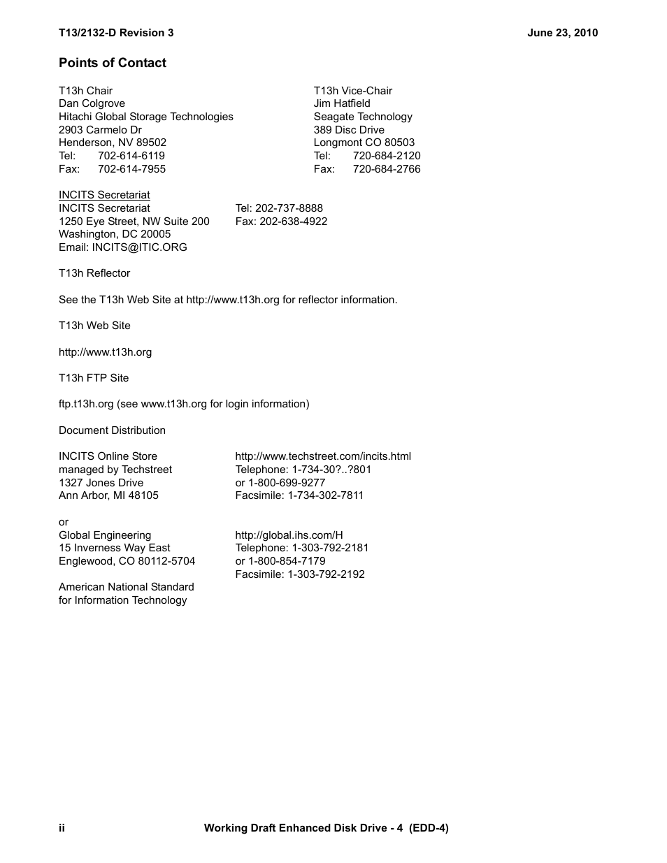 Points of contact | Western Digital T13/2132-D User Manual | Page 2 / 86