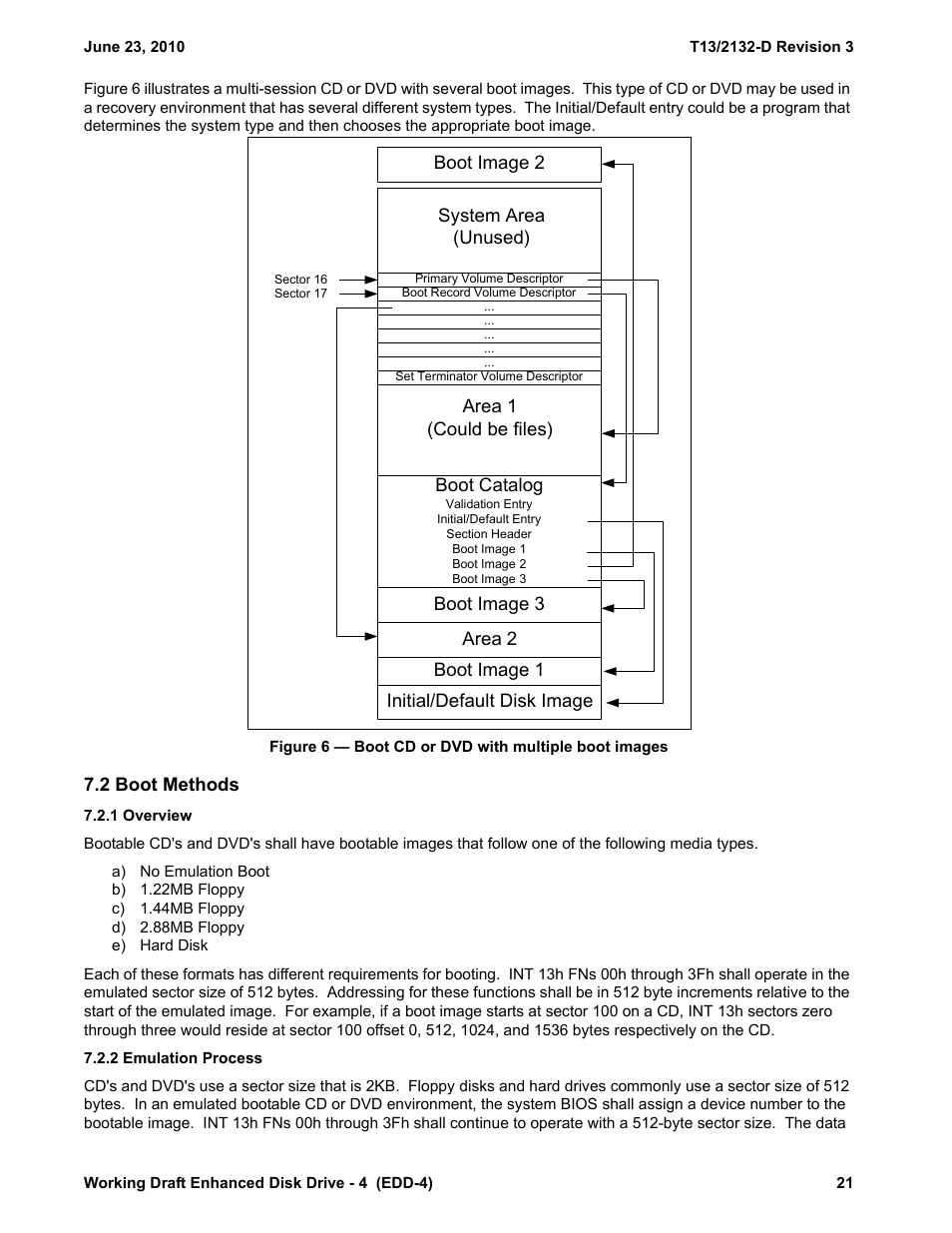 2 boot methods, 1 overview, 2 emulation process | 1 overview 7.2.2 emulation process | Western Digital T13/2132-D User Manual | Page 33 / 86