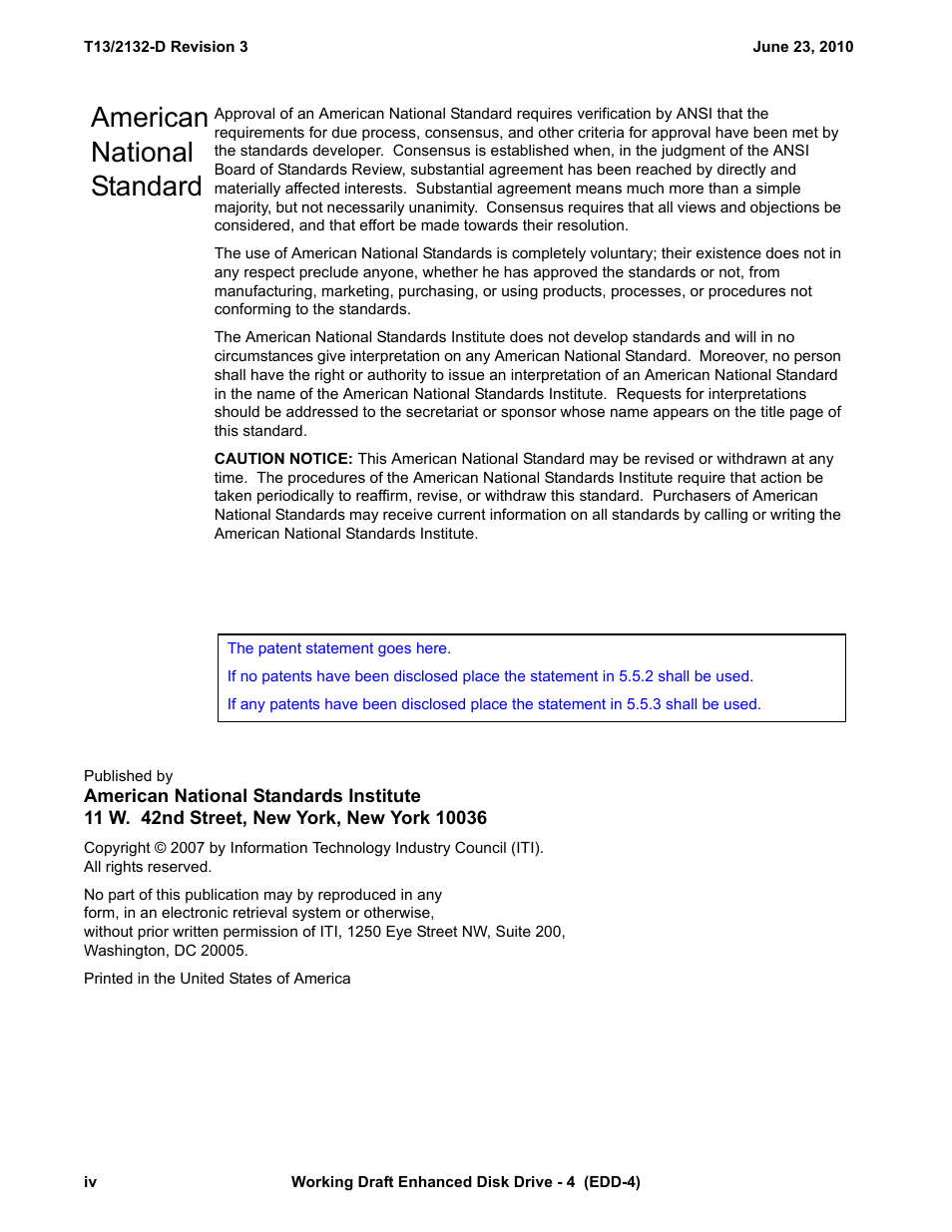 American national standard | Western Digital T13/2132-D User Manual | Page 4 / 86