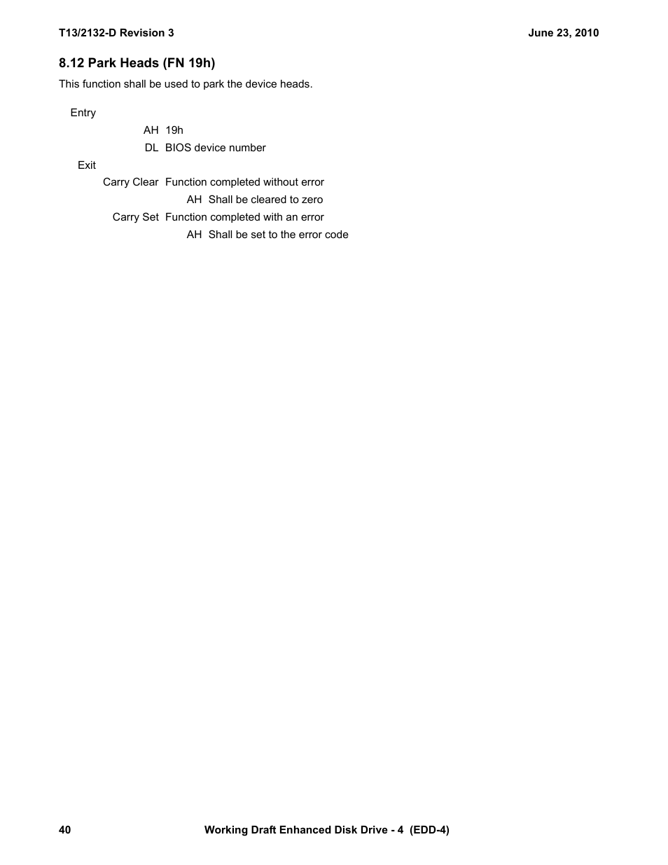 12 park heads (fn 19h), S (see 8.12) | Western Digital T13/2132-D User Manual | Page 52 / 86