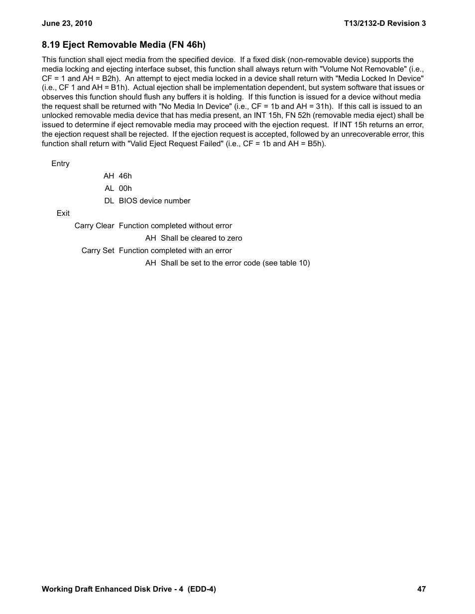 19 eject removable media (fn 46h), Dia (see 8.19), A (see 8.19) | Western Digital T13/2132-D User Manual | Page 59 / 86