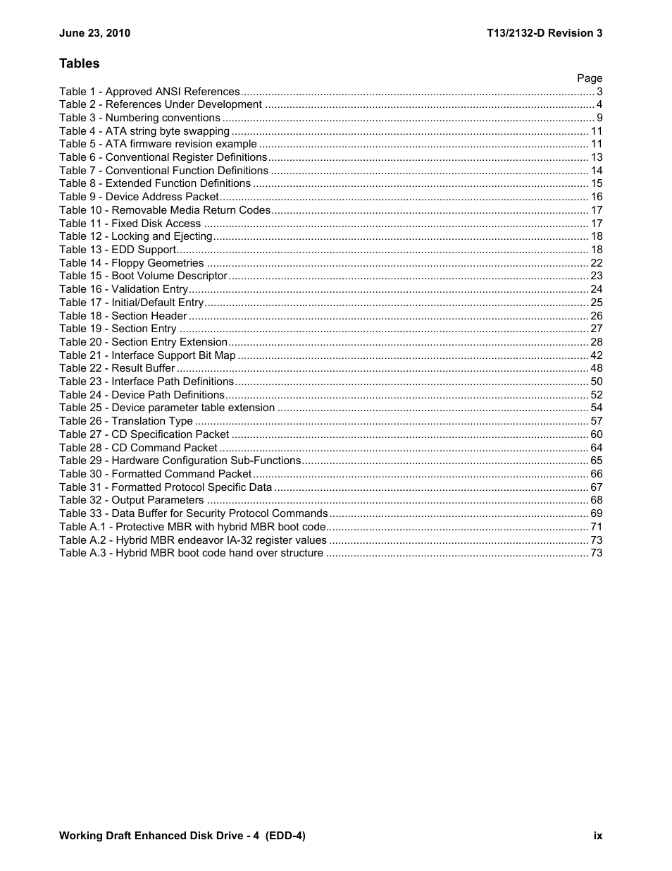 Tables | Western Digital T13/2132-D User Manual | Page 9 / 86