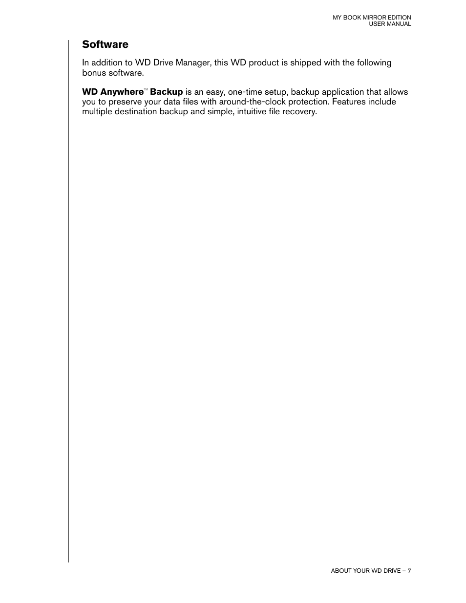 Software | Western Digital My Book Mirror Edition User Manual | Page 10 / 31