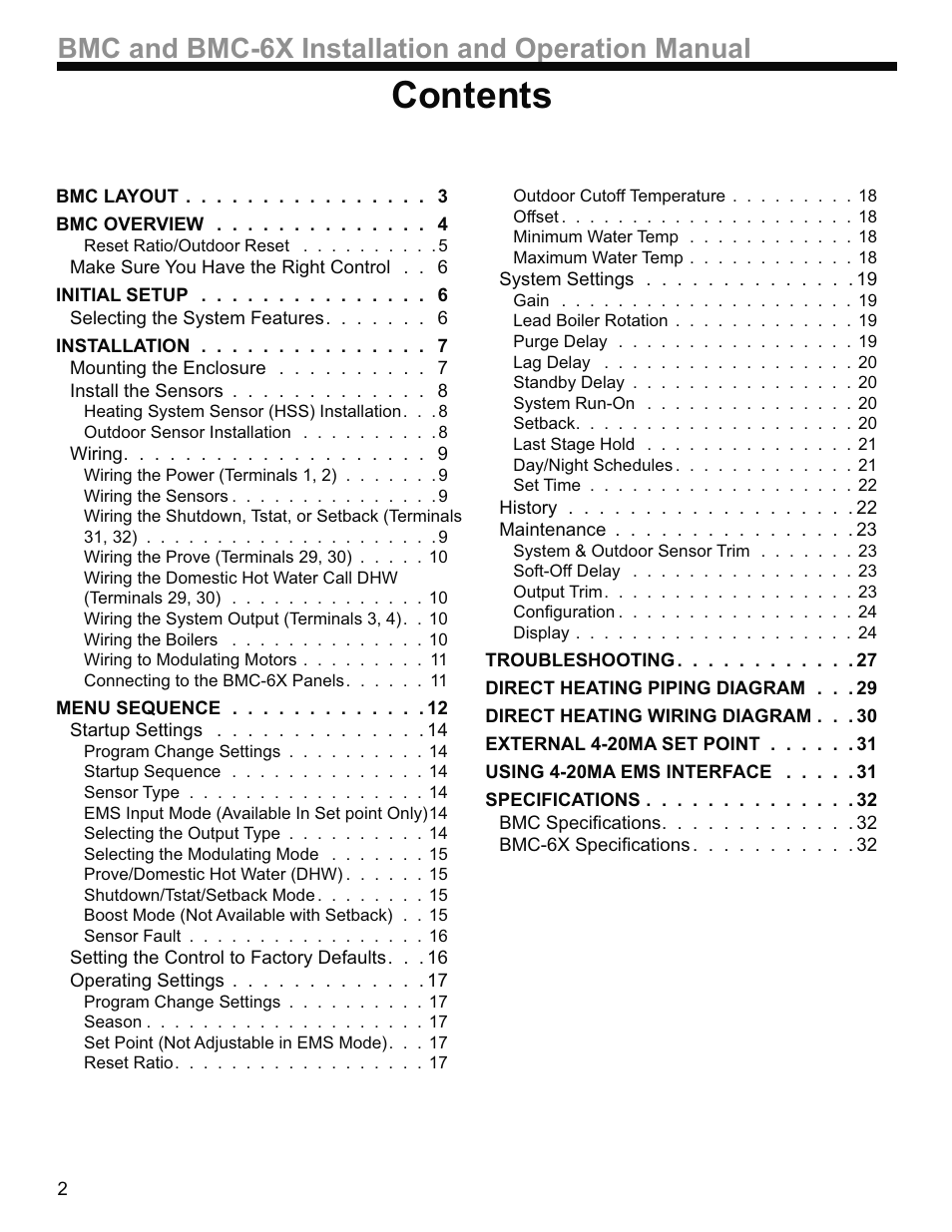 Weil-McLain BMC-6X User Manual | Page 2 / 32