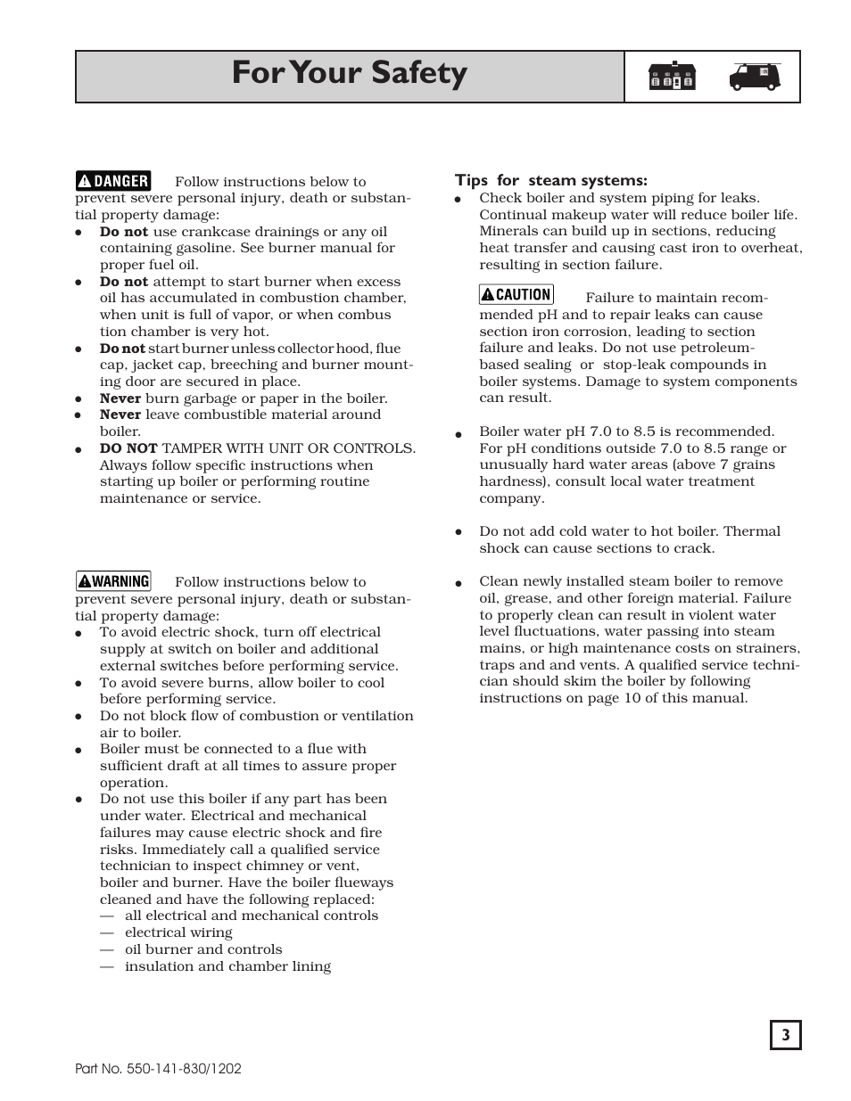 For your safety | Weil-McLain 550-141-830/1202 User Manual | Page 3 / 12