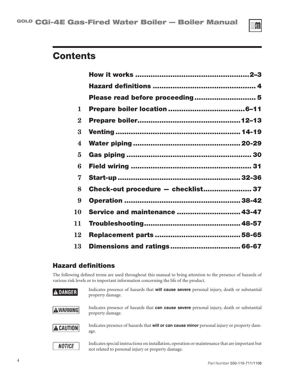 Weil-McLain GOLD CGI-4E User Manual | Page 4 / 68