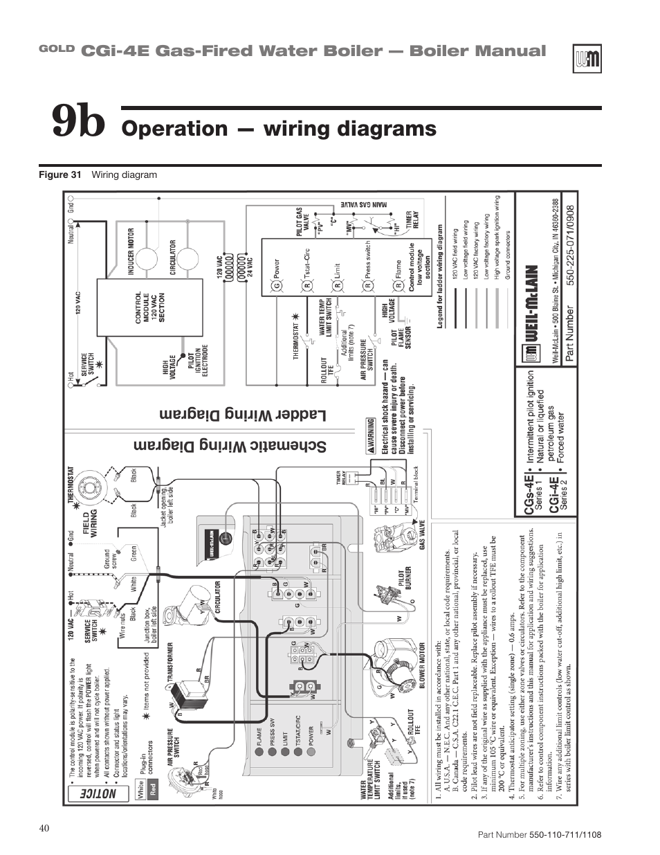 Operation — wiring diagrams | Weil-McLain GOLD CGI-4E User Manual | Page 40 / 68