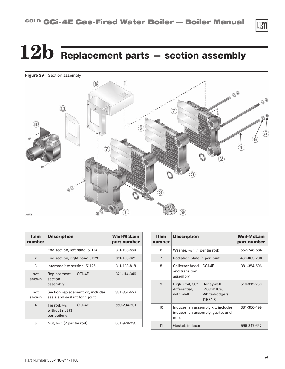Cgi-4e gas-fired water boiler — boiler manual | Weil-McLain GOLD CGI-4E User Manual | Page 59 / 68