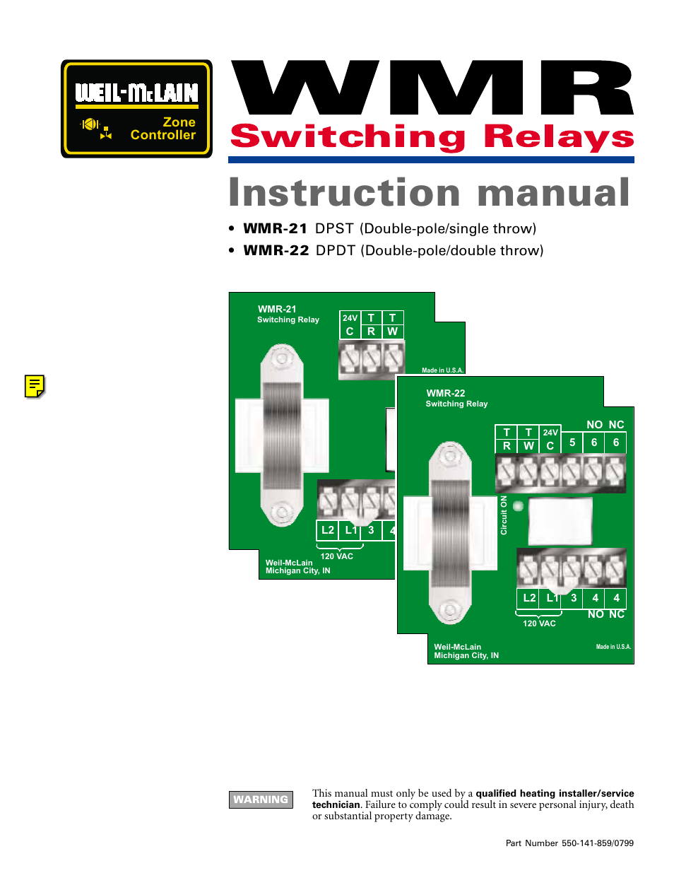 Weil-McLain WMR-21 User Manual | 4 pages