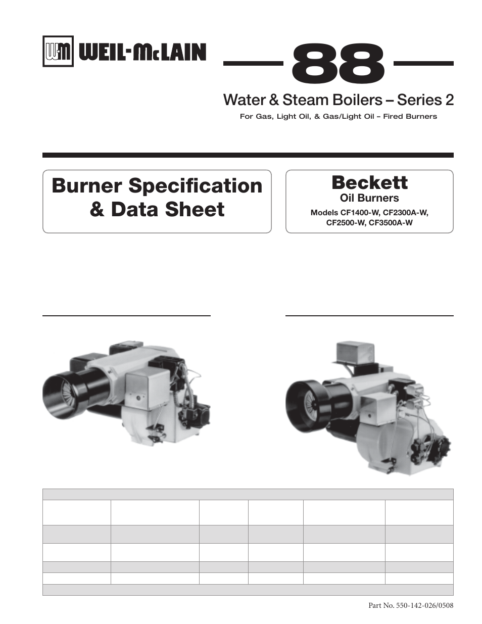 Weil-McLain CF3500A-W User Manual | 4 pages