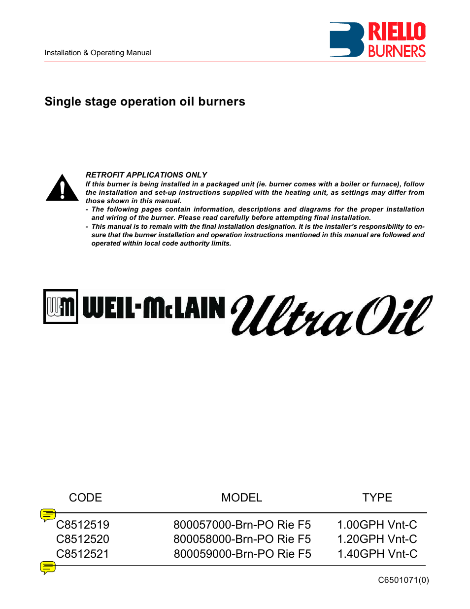 Weil-McLain 800058000-Brn-PO Rie F5 User Manual | 20 pages