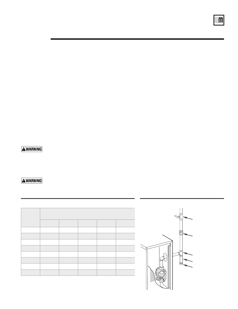 Gas piping, Gold cgs gas-fired water boiler — boiler manual, Natural gas | Propane gas, Connecting gas supply piping to boiler | Weil-McLain GOLD CGS 550-110-260/0508 User Manual | Page 25 / 64