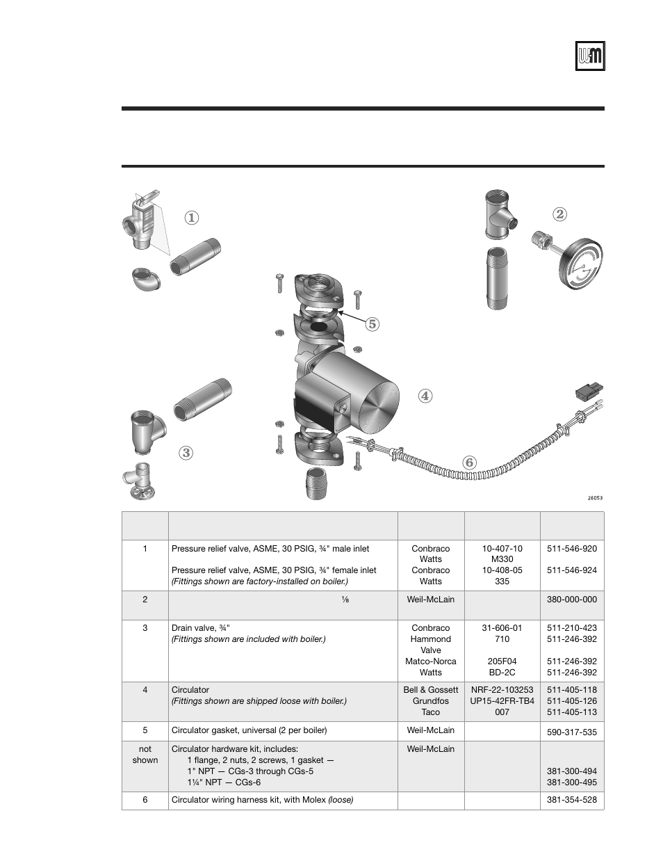 Replacement parts — trim, Gold cgs gas-fired water boiler — boiler manual | Weil-McLain GOLD CGS 550-110-260/0508 User Manual | Page 60 / 64